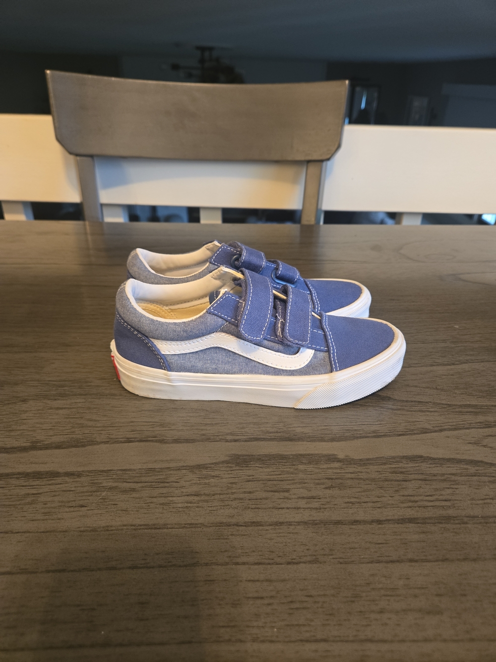 Vans Kids Blue Velcro Old Skool Sneakers